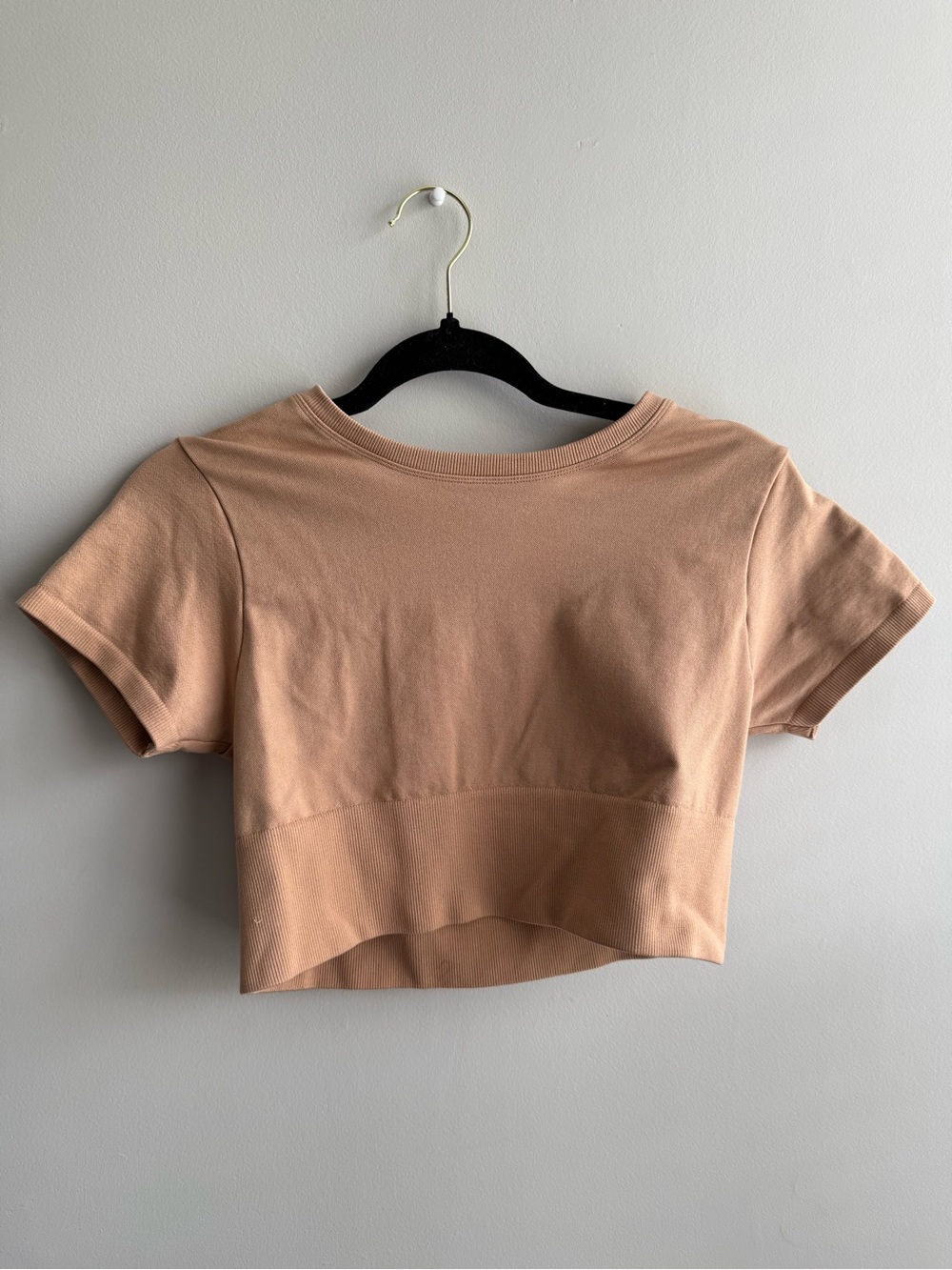 aerie Cropped Muscle Tee in Nude
